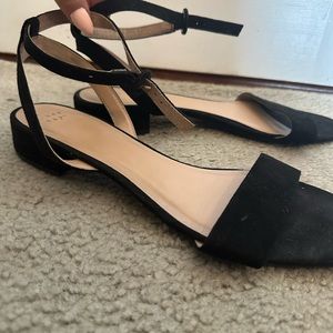 Black strap sandals, 0.5 inch heel size 12.